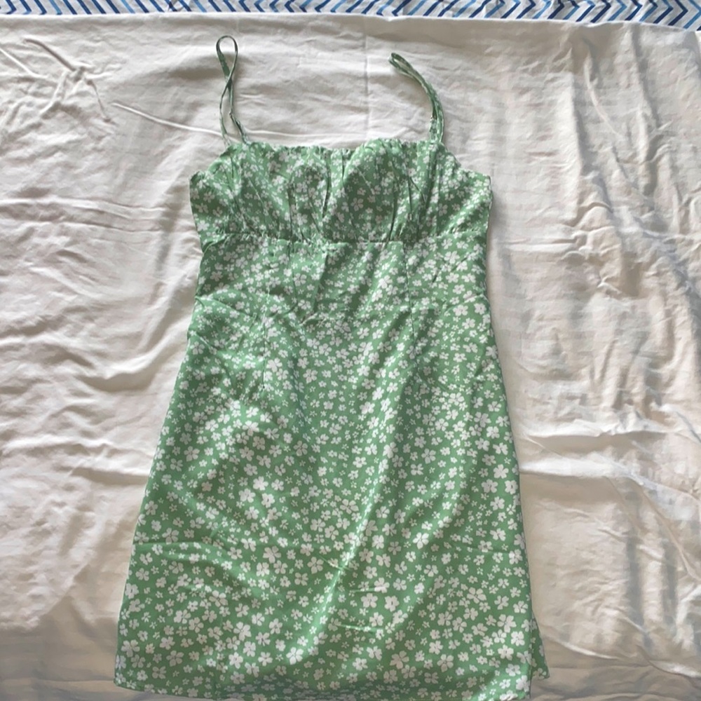princess polly green flower mini dress